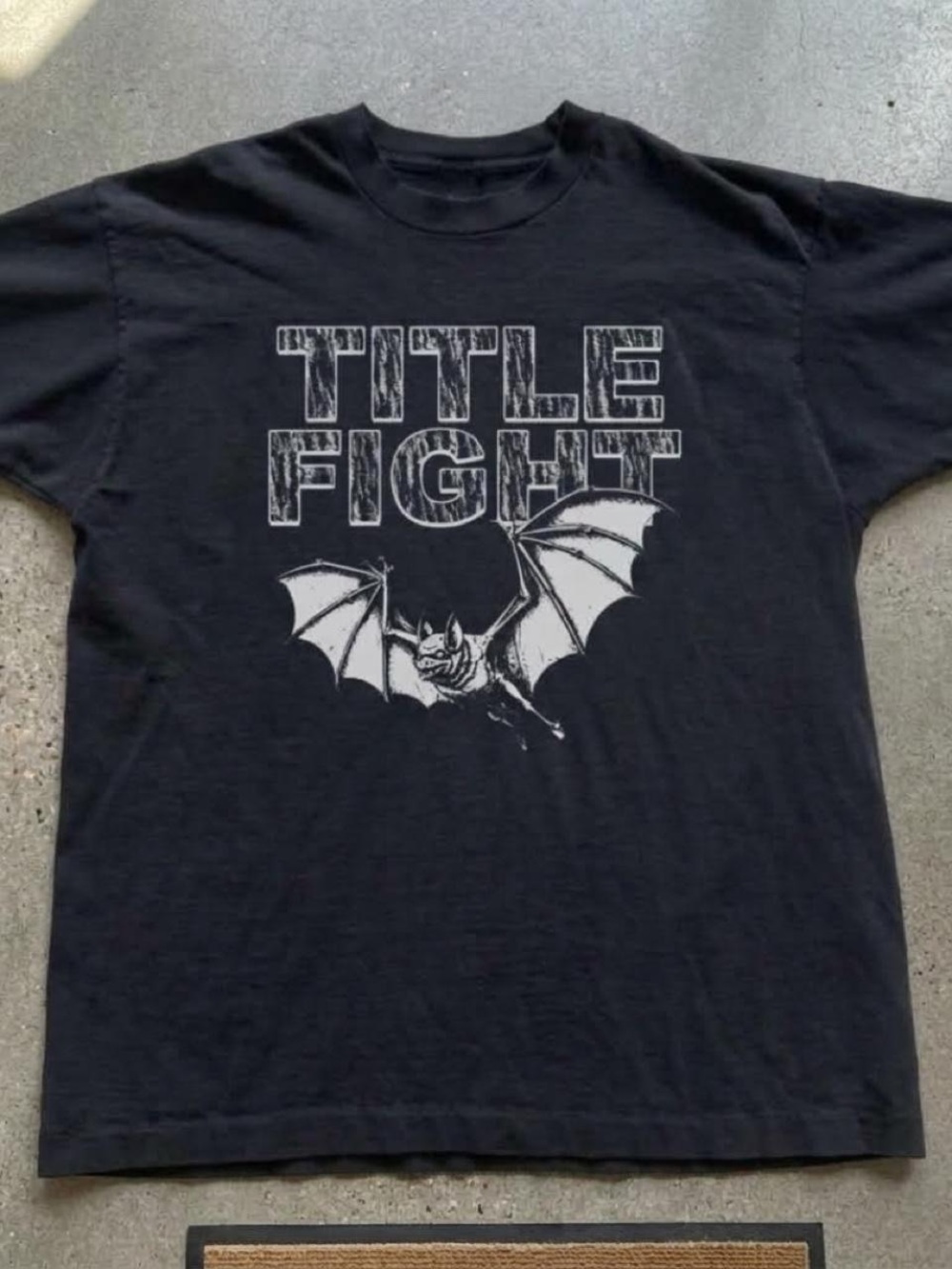 Gildan Black Men Tee with White 'Title Fight' Bat Graphic